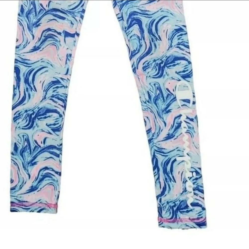 Champion Girls Mist Marble Matching Tee & Leggings Set -  Size 8